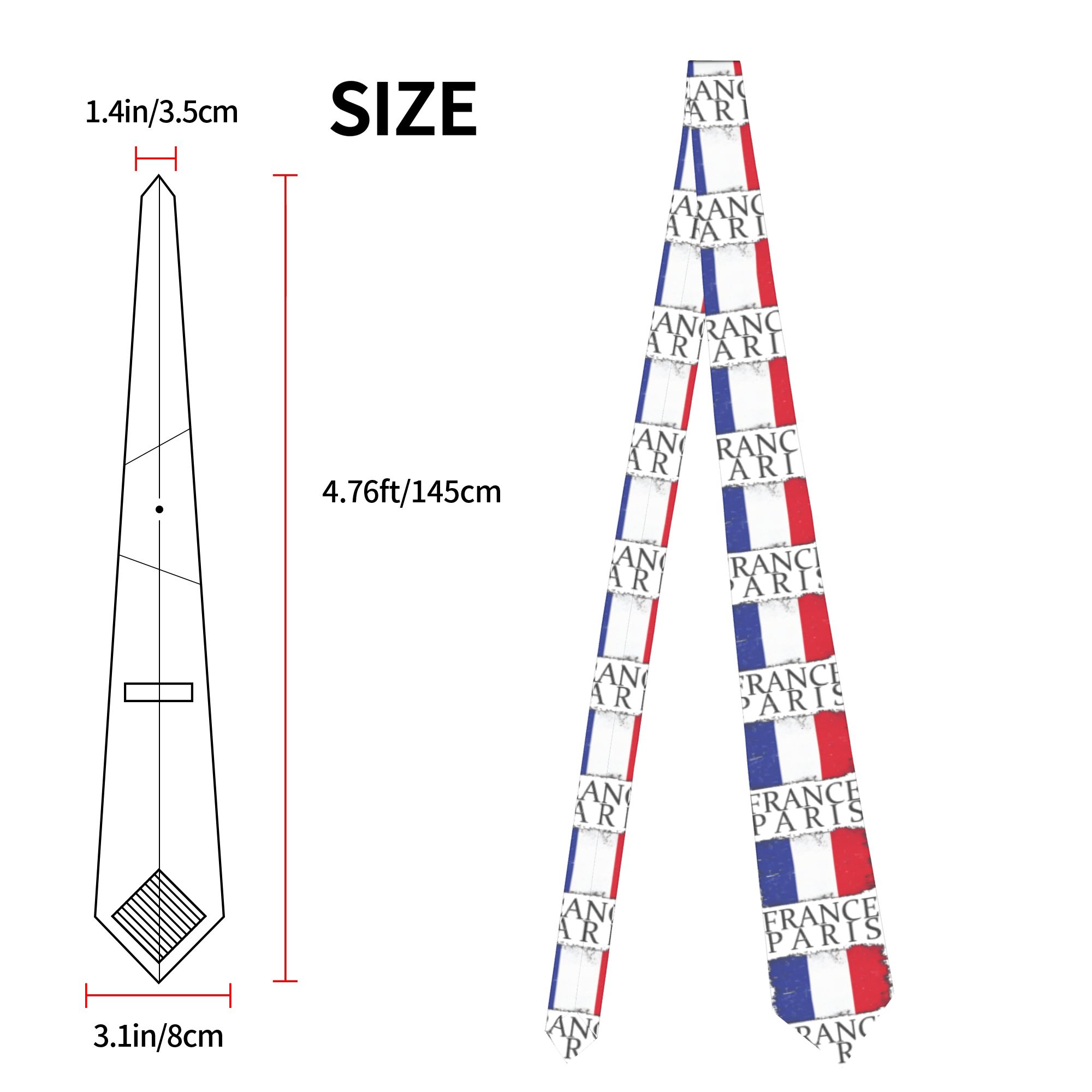 Men's Tie France Flag Capital  - Men'S Accessories Paris ulasan dan harga