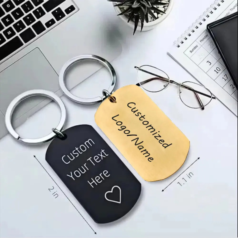 10PCS Custom Metal Tag Keychai - Men Accessories In Silver ulasan dan harga