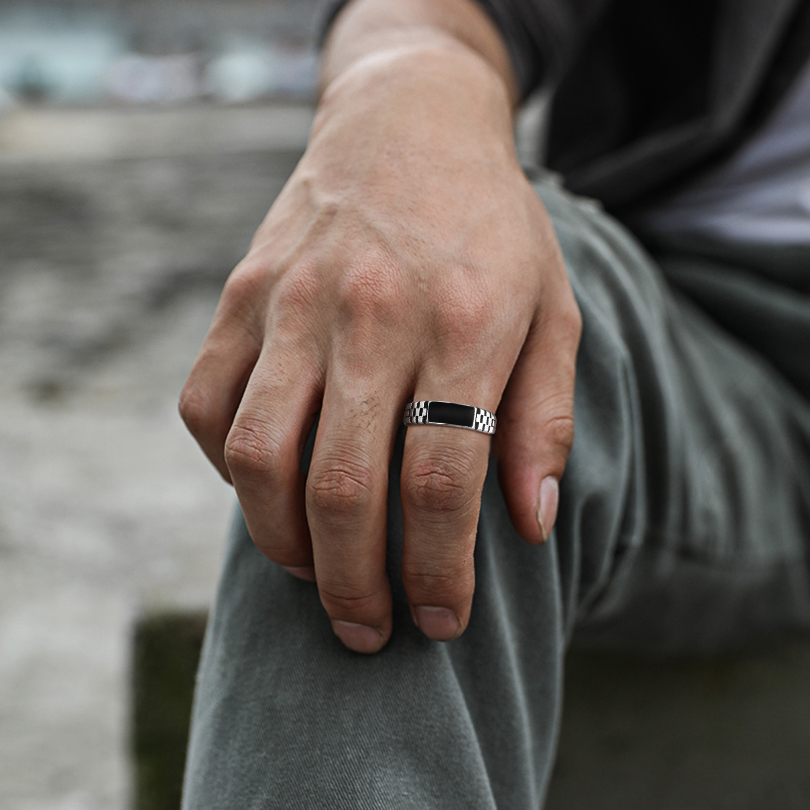 Vnox Mens Open Rings, Black En - Signet Ring Men ulasan dan harga