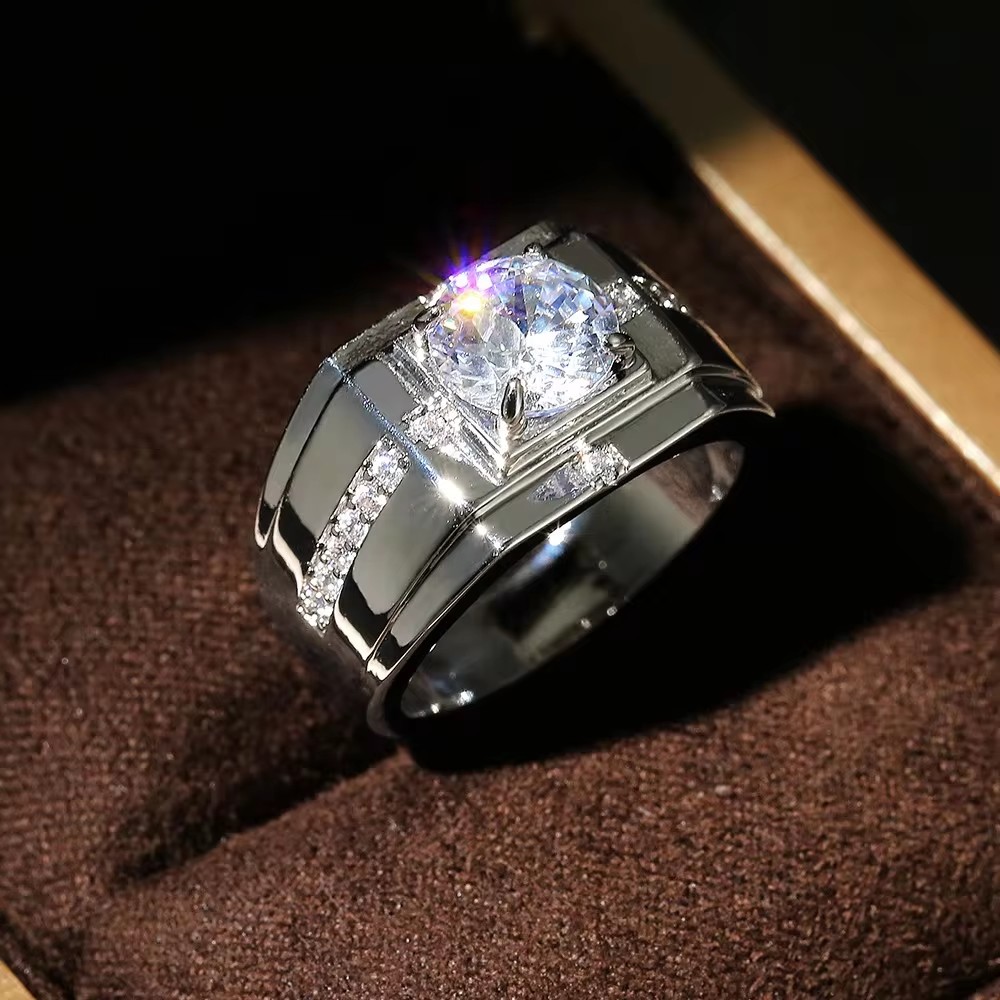 Huitan Gorgeous Men Wedding Ri - Men'S Accessories Jewelry Brands ulasan dan harga