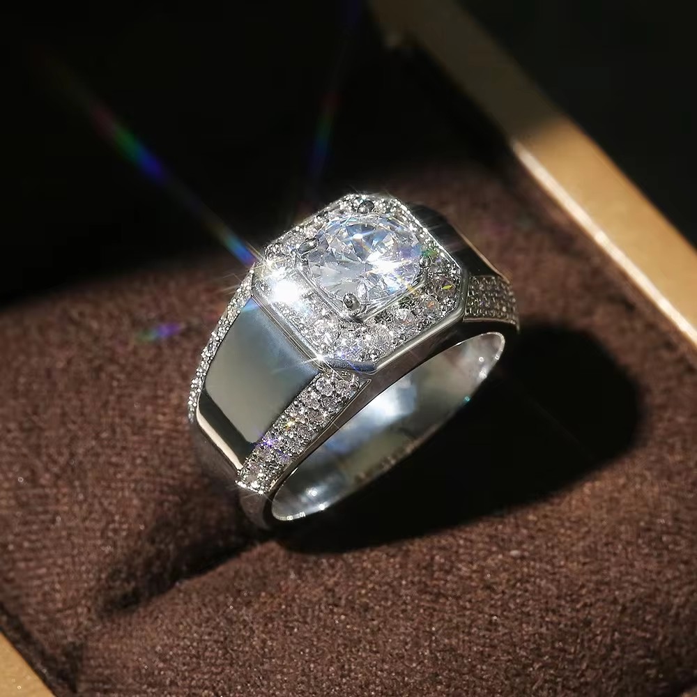 Huitan Gorgeous Men Wedding Ri - Men'S Accessories Jewelry Brands ulasan dan harga