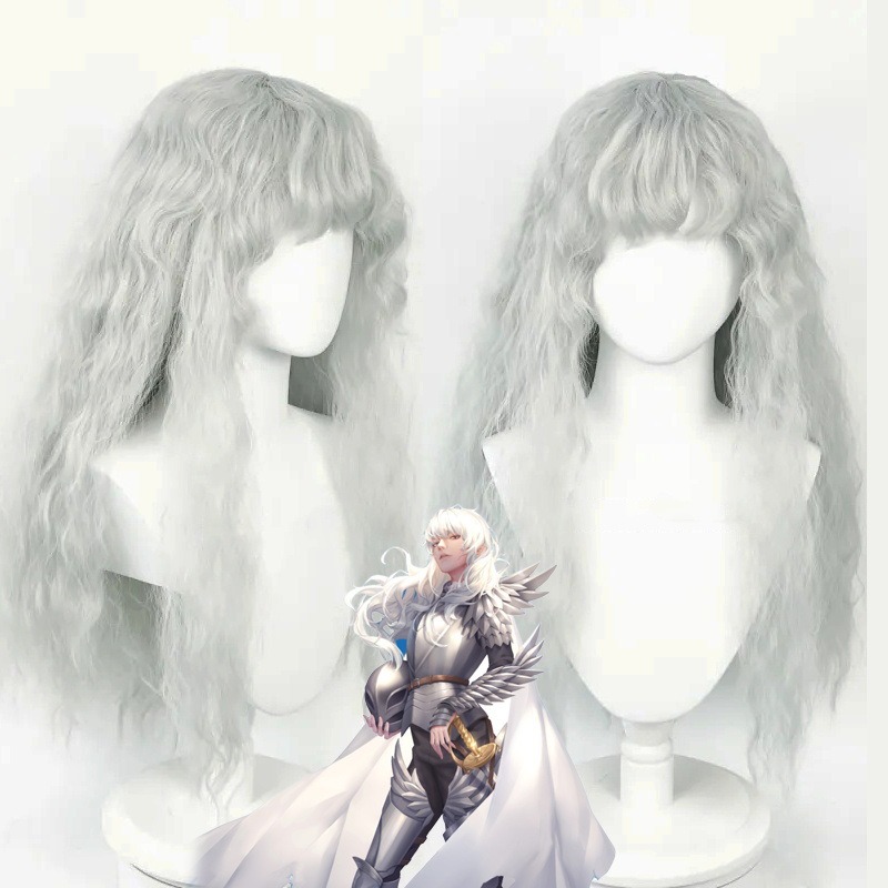 Anime Game Berserk Cosplay Wig - Men Accessories In Silver ulasan dan harga