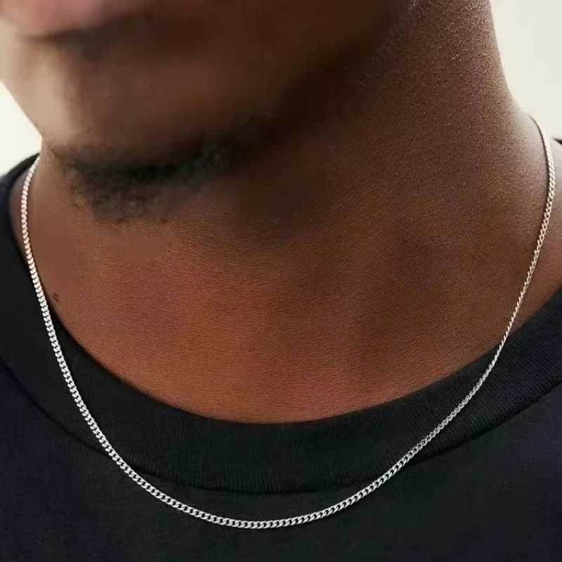 2mm Men's Cuban Chain Necklace - Men'S Accessories Trending ulasan dan harga
