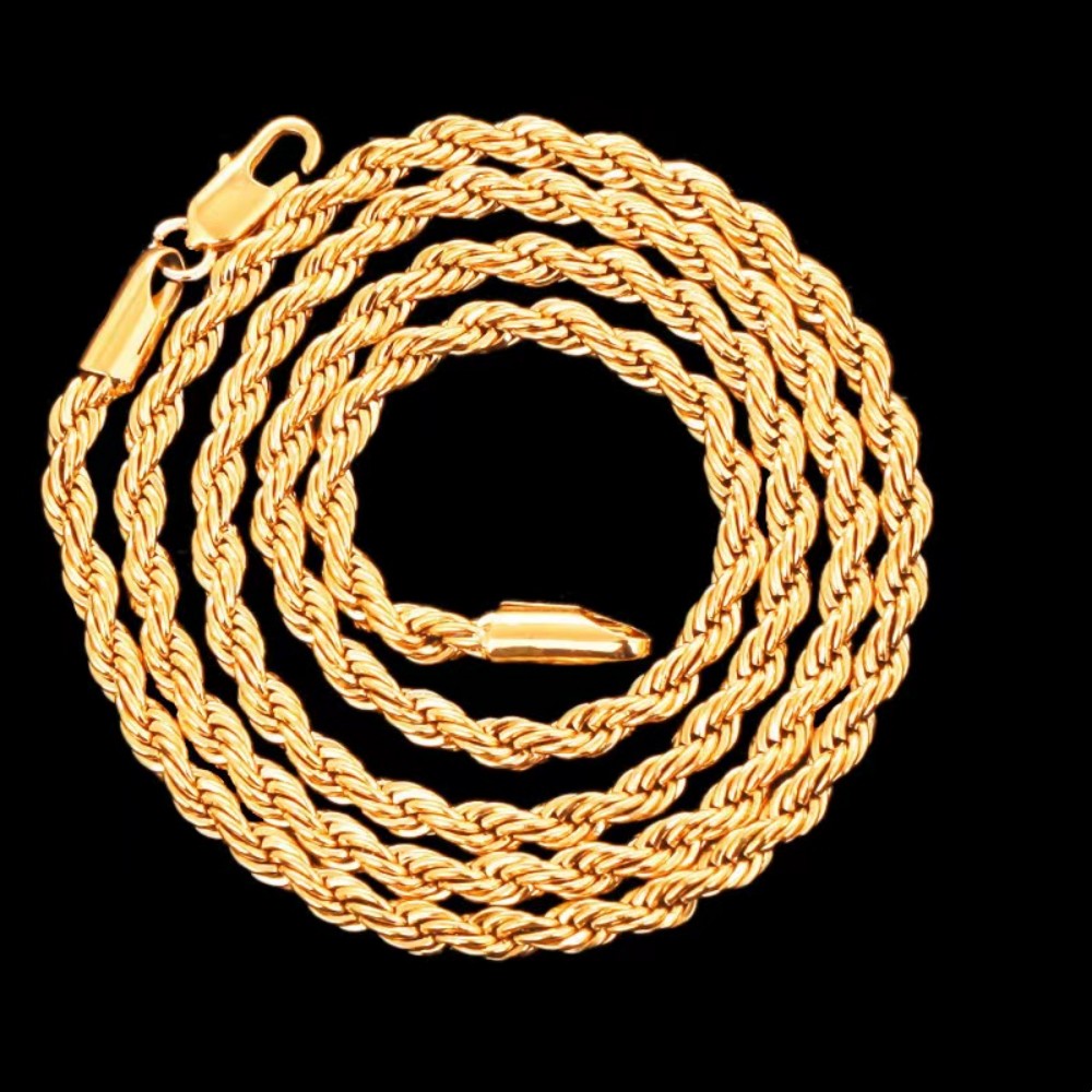 45-60cm Beautiful 18K Gold 4mm - Men'S Accessories Office ulasan dan harga