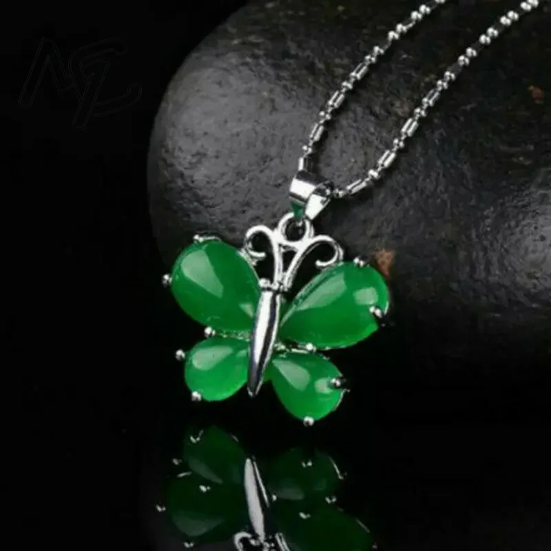 S925 Silver Green Jade Butterf - Men Accessories In Silver ulasan dan harga