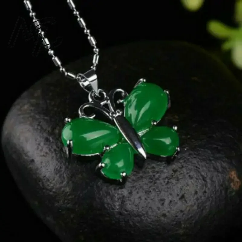 S925 Silver Green Jade Butterf - Men Accessories In Silver ulasan dan harga