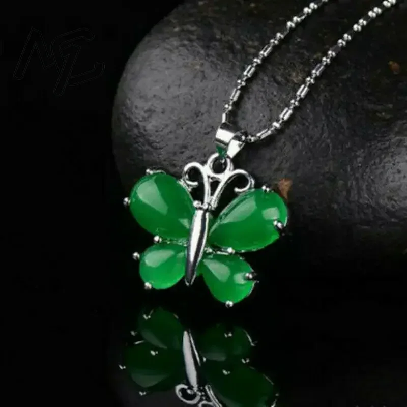 S925 Silver Green Jade Butterf - Men Accessories In Silver ulasan dan harga