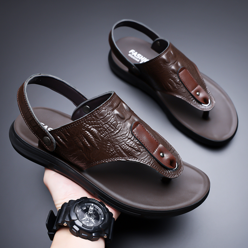 Men's Pu Leather Sandals Summe - Men'S Accessories Leather ulasan dan harga